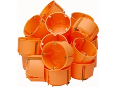 Hohlwandschalterdose Profi Pack Isolierstoff Dosentiefe 47mm 25 Stück im Netz, Farbe Orange