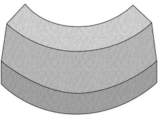 Hochbord-Innenradien (konkav) IR=1,0 m Radius 1,0 m, BL: 0,78m, grau