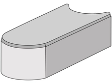 Gala Mähfix Grau mit Fase betonglatt 33x16x4,5 cm