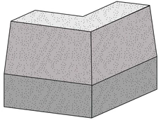 Bordsteinecke grau konvex 90° 40x40x30 cm