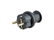 Kopp Schutzkontakt-Stecker, für Kabel bis 3×1,5mm², 2 Schutzkontaktsysteme