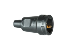 Kopp Schutzkontakt Gummikupplung, für härtesten Einsatz, Kabelquerschnitt bis 3×2,5mm², schwarz
